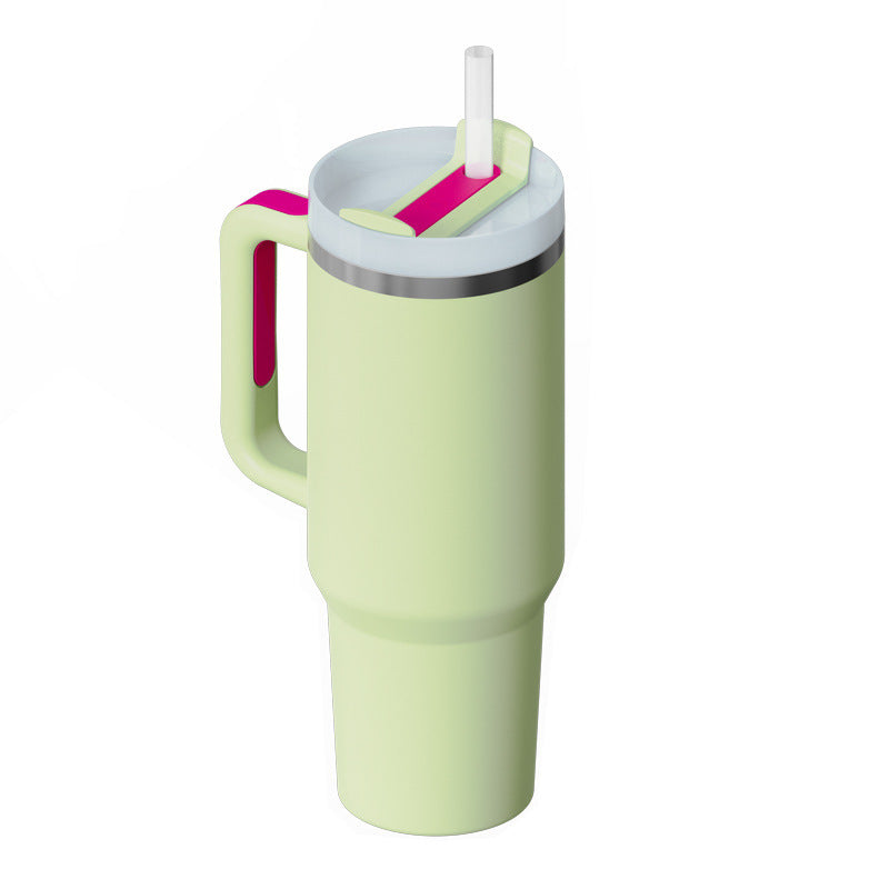 40 Oz Stainless Steel Travel Mug with Handle and Straw - Lux Shopping