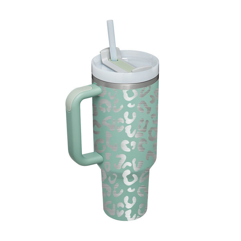 40 Oz Stainless Steel Travel Mug with Handle and Straw - Lux Shopping