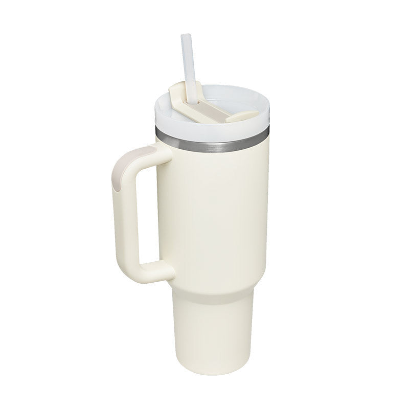 40 Oz Stainless Steel Travel Mug with Handle and Straw - Lux Shopping