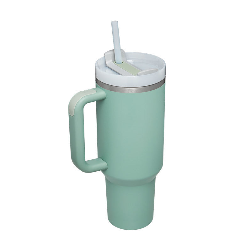 40 Oz Stainless Steel Travel Mug with Handle and Straw - Lux Shopping