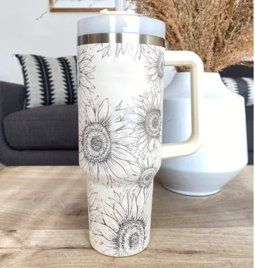 40 Oz Stainless Steel Travel Mug with Handle and Straw - Lux Shopping